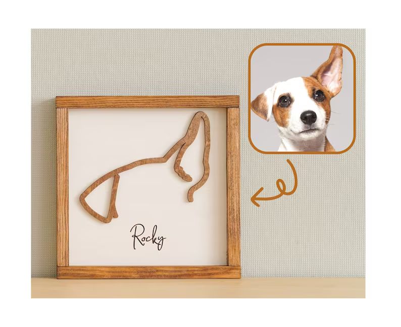 Dog Ear Framed Art Custom Dog Ear Line Drawing Framed Artwork - Etsy | Etsy (US)