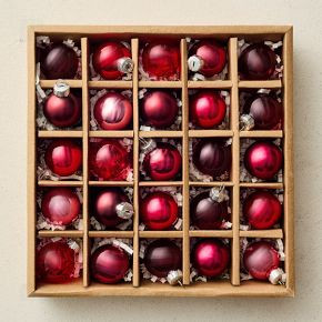 Small Glass Ball Ornaments (Set of 25) - Red | West Elm (US)