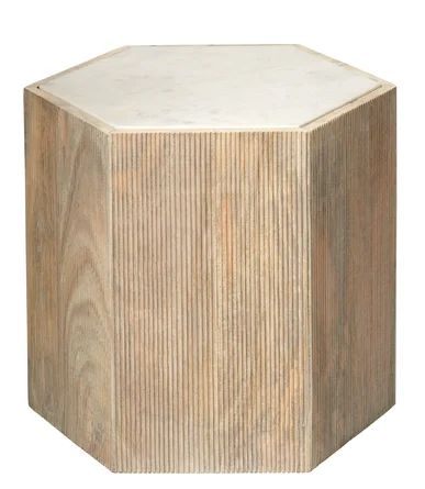 Large Argan Hexagon Table in Natural Wood & White Marble | Joss & Main | Wayfair North America