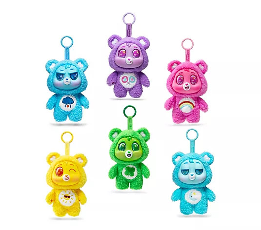 Make Your Selection: Care Bears Caring Cuties Set of 2 Vinyl Plush Pendant | QVC