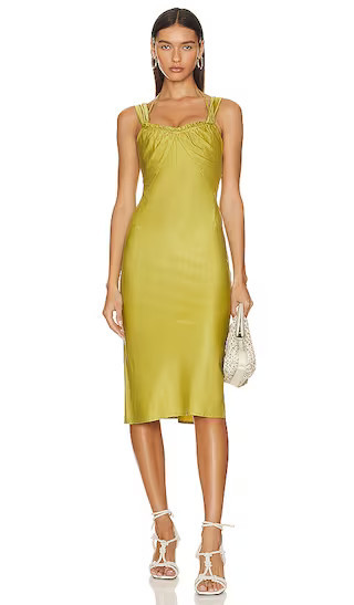 Cinda Dress in Chartreuse | Lime Green Dress | Lime Dress | Midi Cocktail Dress | Midi Summer Dress | Revolve Clothing (Global)