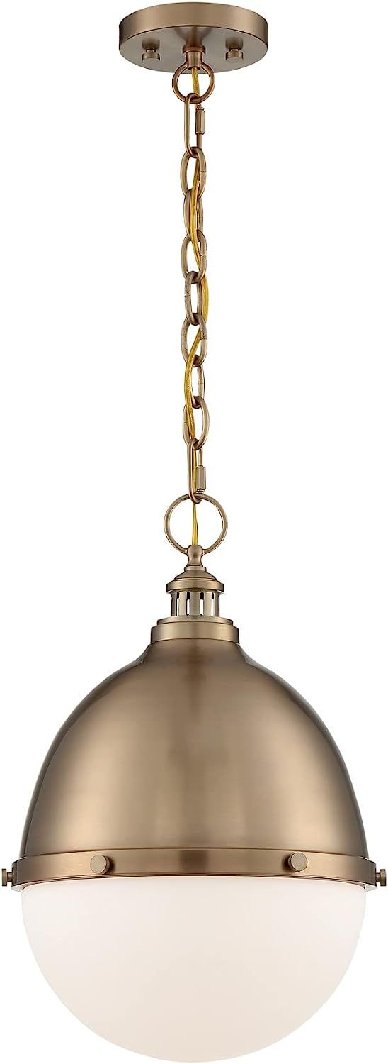 Nuvo Lighting 60/7039 Bransel - 1 Light Mini Pendant, Burnished Brass Finish with Etched Opal Gla... | Amazon (US)
