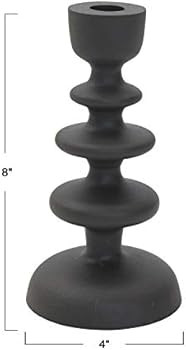 Bloomingville Textured Metal Taper, Grey Candle Holder | Amazon (US)