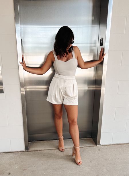 The perfect champagne outfit 🥂 Both the bodysuit and shorts are a size medium and very comfortable. Heels are old so I shared a similar pair. Entire fit is on sale + use AFSHELBY to save an extra 15%

#LTKfit #LTKsalealert #LTKstyletip