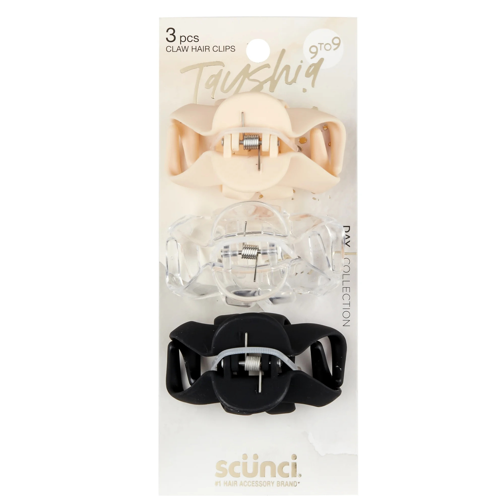 Tayshia by Scunci Octopus Claw Wide-Curved No-Slip Hair Clips, Assorted Colors, 3ct | Walmart (US)