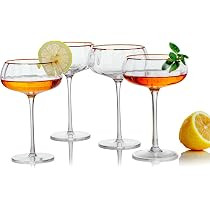 Lysenn Coupe Glasses Set of 4 - Premium Hand Blown Martini Glasses - Perfect for Cocktail and Cha... | Amazon (US)