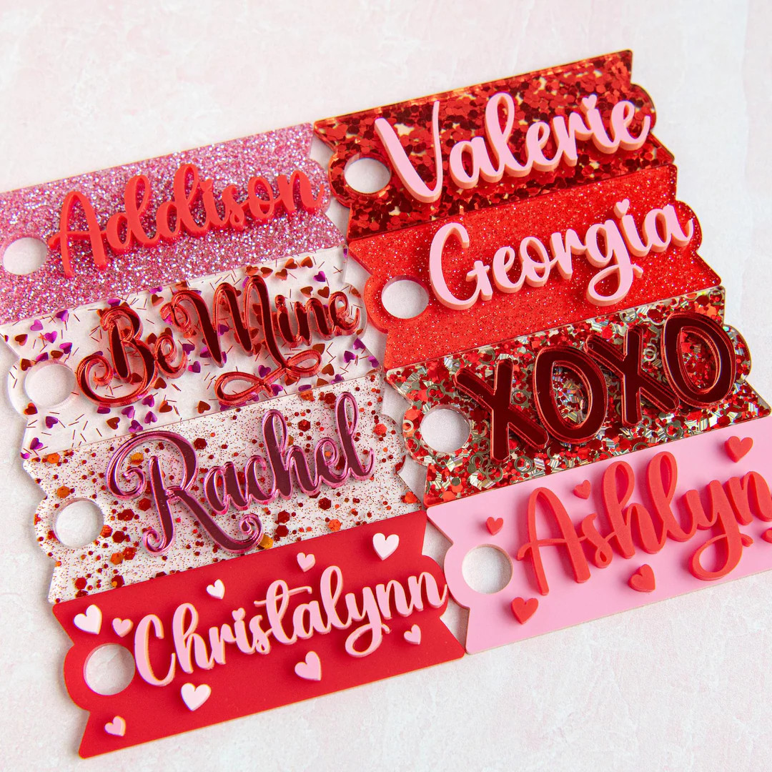 THE VALENTINE EDIT Personalized Topper Tag for Stanley Quenchers 20oz, 30oz, 40oz, and 64oz Sizes... | Etsy (US)