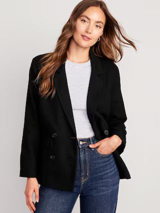 Double-Breasted Textured Blazer for Women | Old Navy (US)