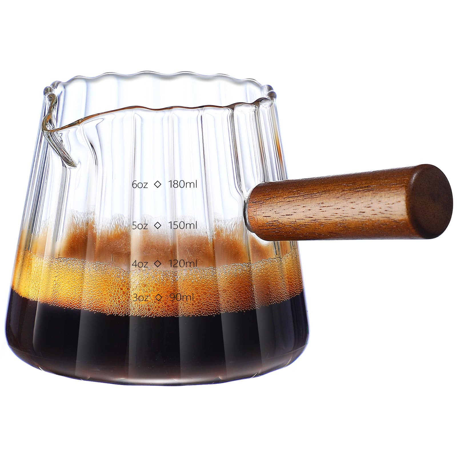 Espresso Cups With Wood Handle 6oz, Espresso Accessories, Milk Frothing Pitcher, Glass Measuring ... | Amazon (US)