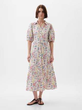 Puff Sleeve Midi Dress | Gap (US)