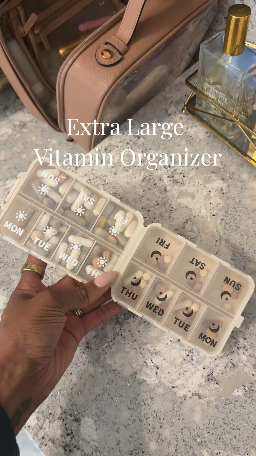 If you’re taking multiple vitamins or supplements a day, a regular pill organizer just doesn’t cut it. This extra large organizer actually fits everything—no cramming, no skipping doses, no juggling multiple containers. The compartments are big enough for larger pills and hold more, so you can prep your whole day (or week) without the headache. It’s one of those small upgrades that makes staying consistent so much easier.

#pillorganizer #supplementroutine #organizedhome #dailyhabits #wellnessessentials

#LTKfitnessgoals #LTKmorningroutine #LTKOver40