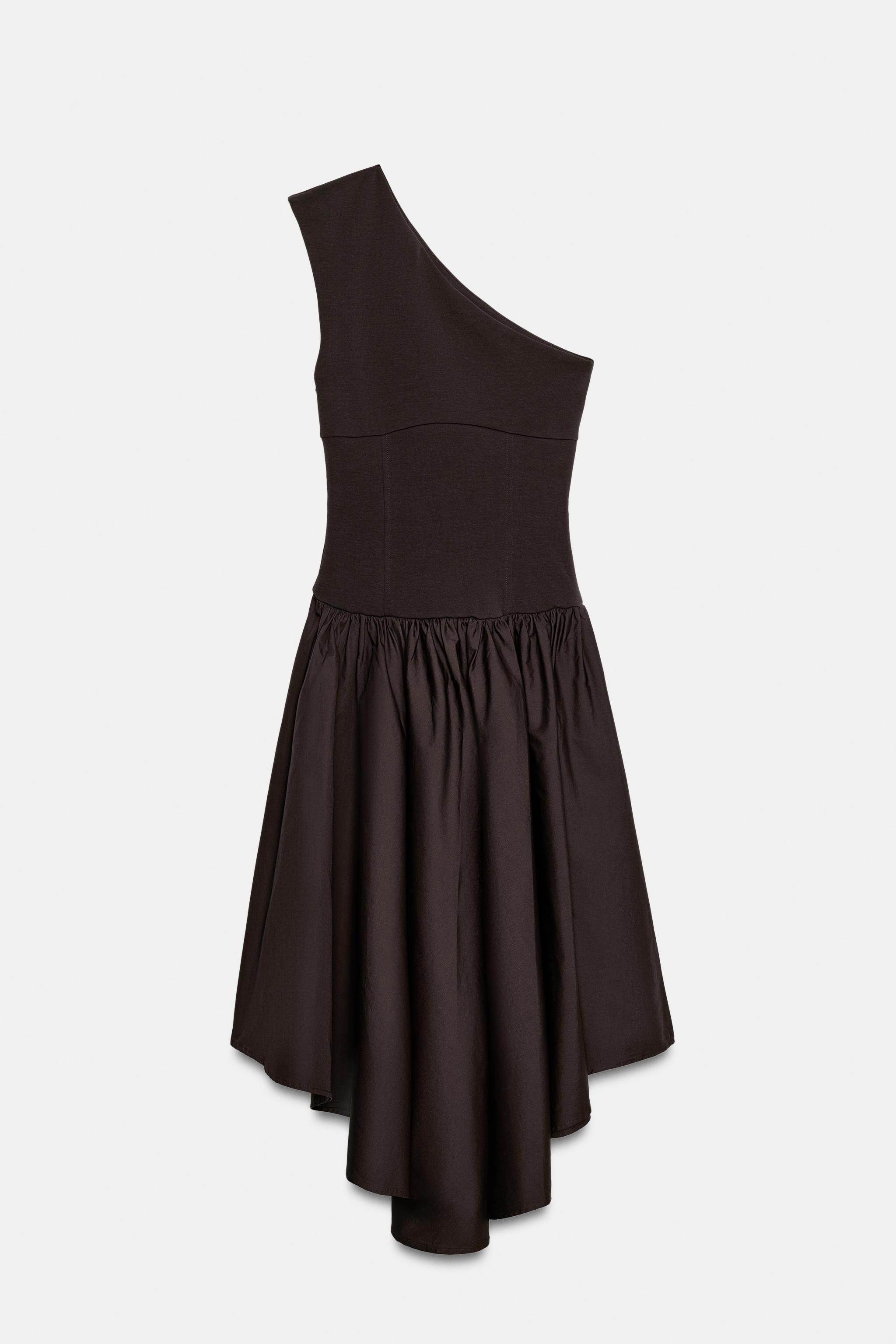 CONTRASTING ASYMMETRIC DRESS | Zara UK