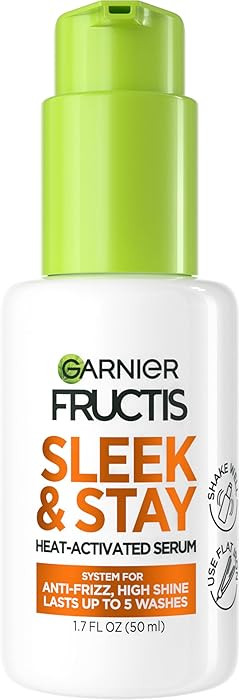 Garnier Fructis Sleek and Shine Sleek and Stay Hair Serum for Frizzy, Dry Hair, Heat Protectant F... | Amazon (US)