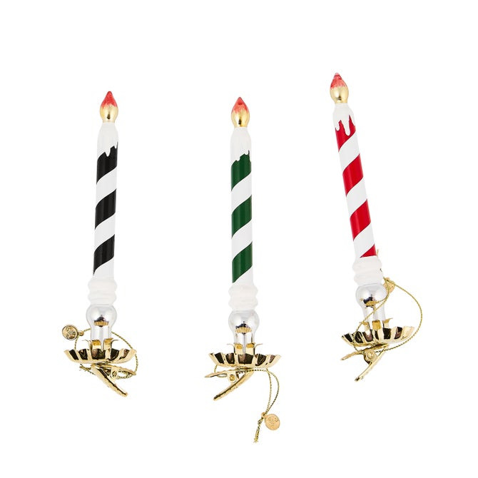 Check It Out Glass Candle Clips, Set of 3 | MacKenzie-Childs