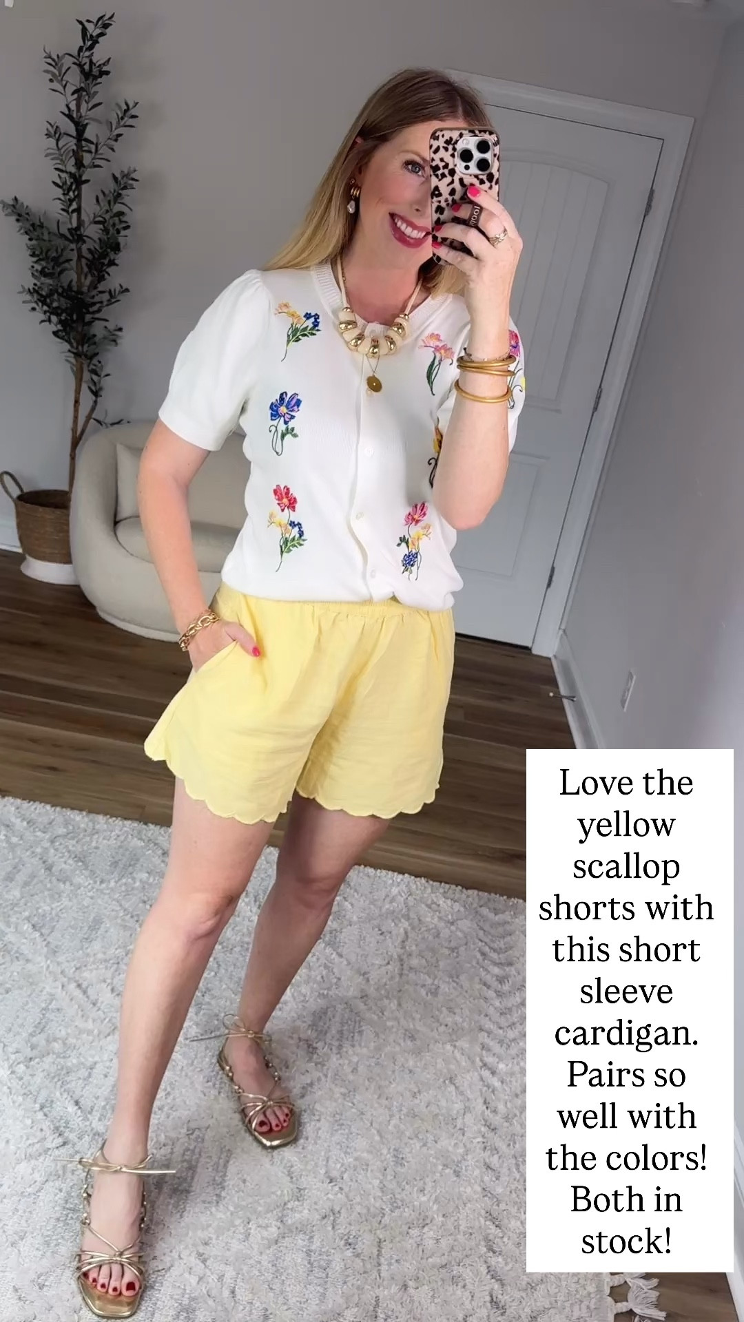 Walmart try on, yellow scallop shorts, floral embroidered cardigan

#LTKmomlife #LTKgrwm