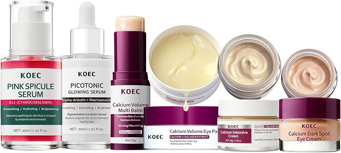 Calcium Daily Skincare Bundle with Calcium Volume Multi Balm Stick, Cream, Serum & Eye Patches fo... | Amazon (US)
