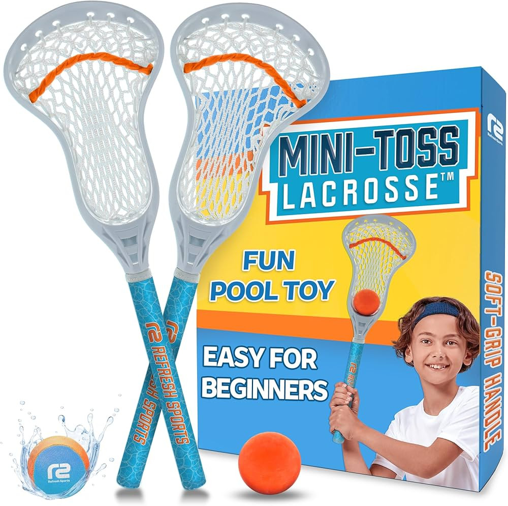 Mini Toss Lacrosse Sticks - Fun Pool Toys for Kids All Ages - 2 Lax Sticks & 2 Balls - Best Beach... | Amazon (US)