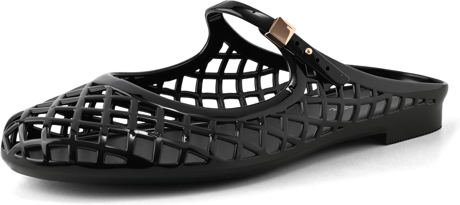 Jelly Flats Women's Mesh Sandals Slip On Slides | Amazon (US)