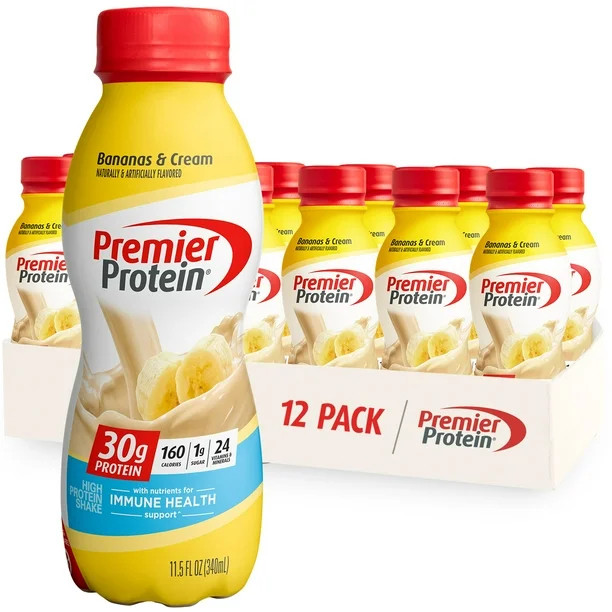 Premier Protein Shake, Bananas & Cream, 30g Protein, 11.5 fl oz, 12 Ct | Walmart (US)