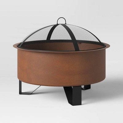 Round Rust Look Wood Burning Outdoor Fire Pit - Threshold&#8482; | Target