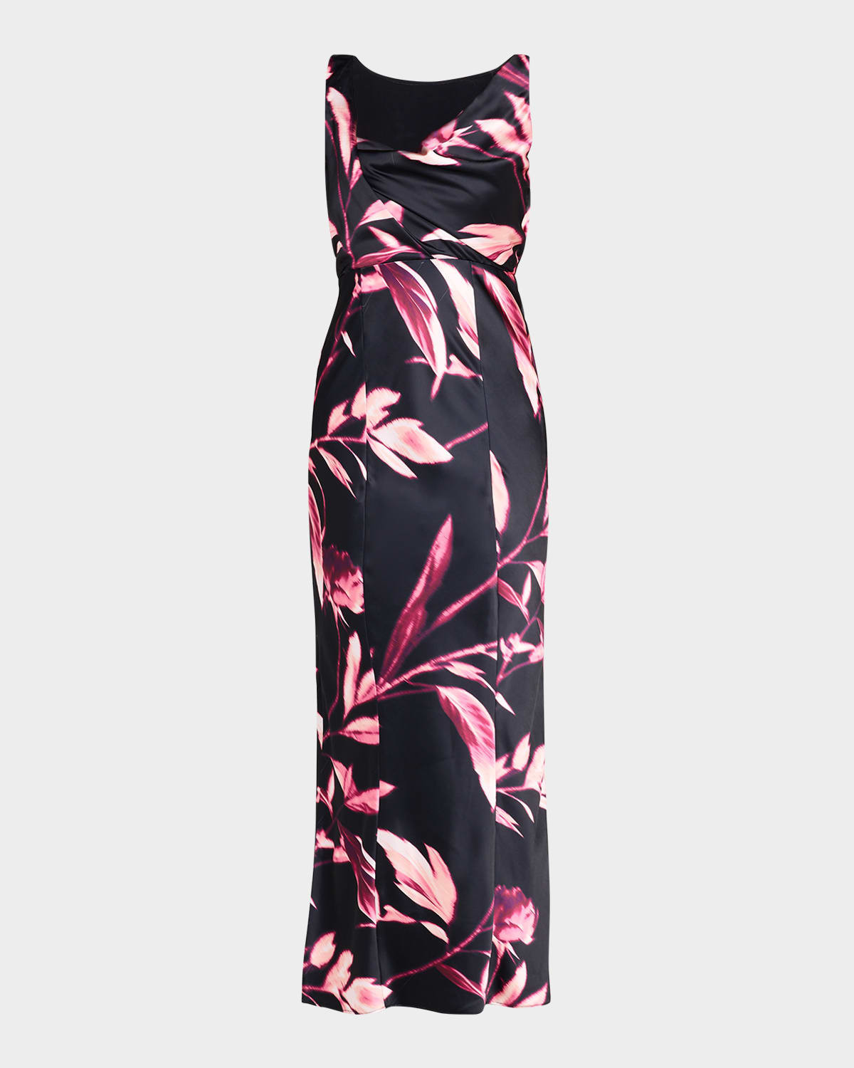Crescent Cowl-Neck Blur-Print Sleeveless Maxi Dress | Neiman Marcus