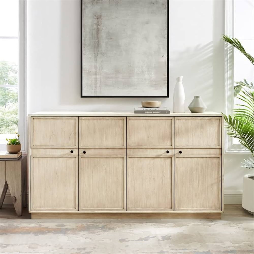 Walker Edison Alden Versatile 4 Door Framed-Storage-Sideboard, 62 Inch, Birch | Amazon (US)