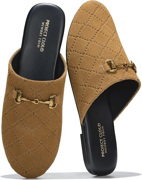 Project Cloud 100% Genuine Leather Flats for Women - Womens Mules (Cassidy) | Horse Bit Mules for... | Amazon (US)