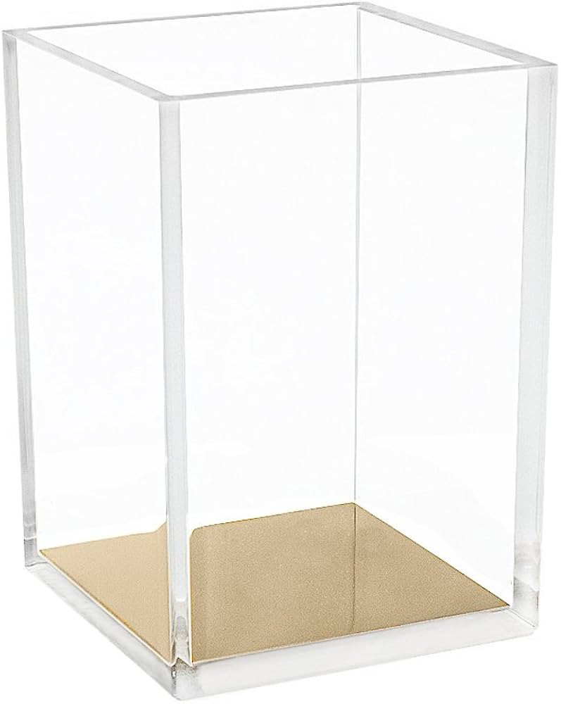 HBlife Acrylic Pencil and Pen Holder, Rose Gold Desktop Stationery Organizer Modern Design Office... | Amazon (US)