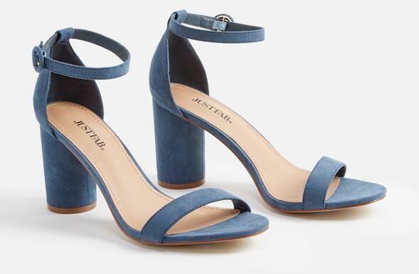 JustFab Heeled Sandals Jacey Sandal Womens Blue Size Standard Width | JustFab