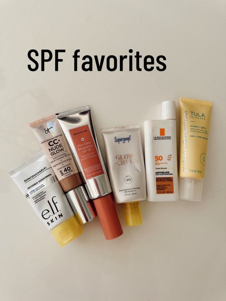 From left to right… these are my faves! Elf and CC glow cream are incredible. Love the scents and the feel of the product on the skin. Naturiam was a close 3rd. The whitest in color before application but blended amazing and felt like the most spf coverage of all! The Supergoop, La Roche and Tula were all good products that I would try but they didn’t wow me like the others ❤️ of course EltaMD is always a solid choice too ❤️

#LTKSeasonal #LTKfindsunder50 #LTKbeauty