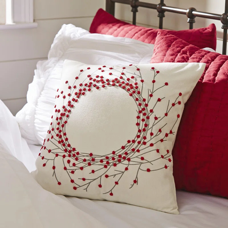 Bailey Beaded Wreath Pillow Cover | Wayfair North America
