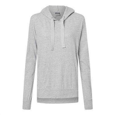 Women's Sueded Jersey Hooded Sweatshirt (Heather) | SHEIN