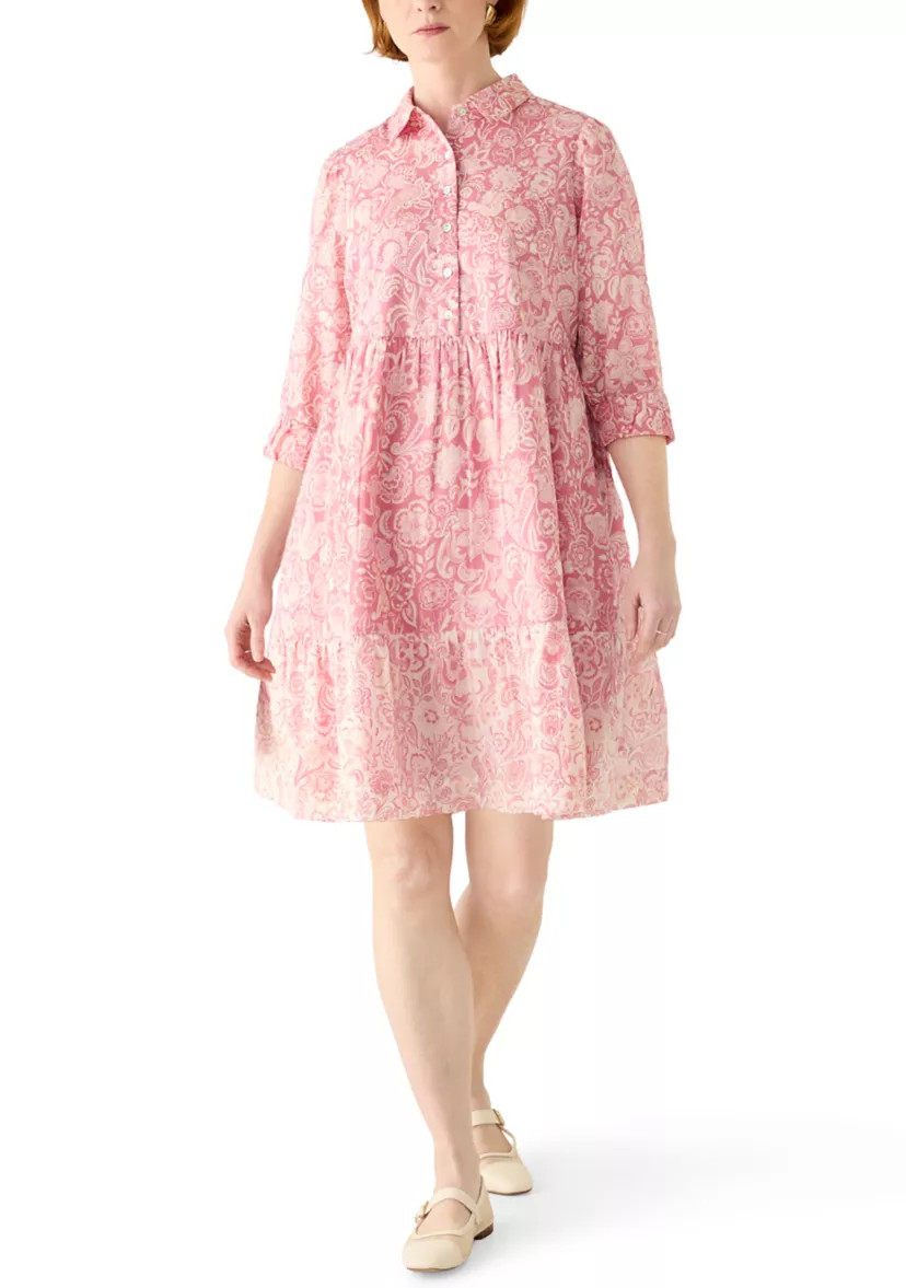 Women's Long Sleeve Mixed Print Shirtdress | Belk