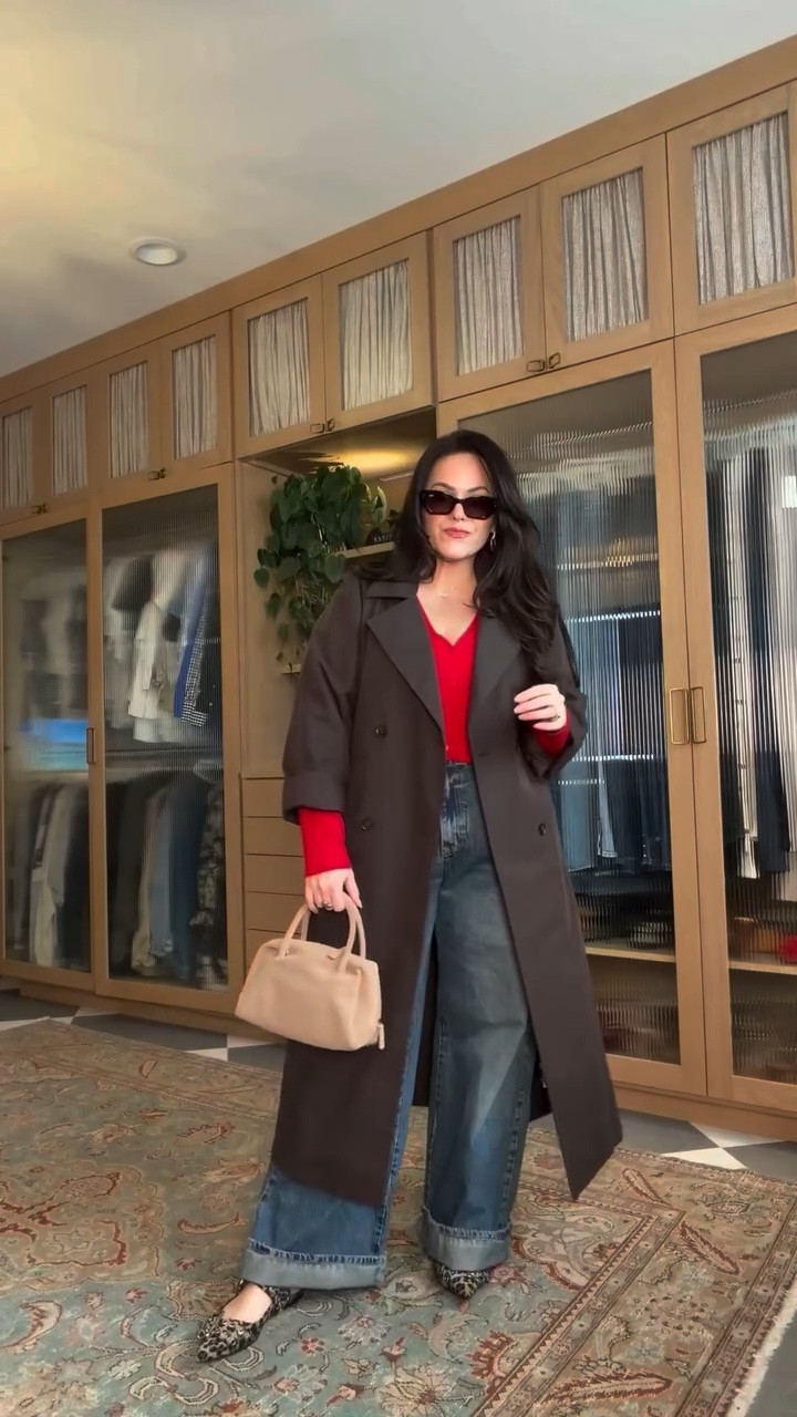 Day 2 of Outfit Roulette❤️ Wide-leg denim, a pop of red, and my go-to flats. Also sharing my favorite hack for cropping jeans to work with flats! 

#LTKgrwm #LTKSeasonal #LTKootd