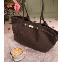 Women's Dark Brown Faux Suede Woven Winged Tote bag New Look | New Look (UK)