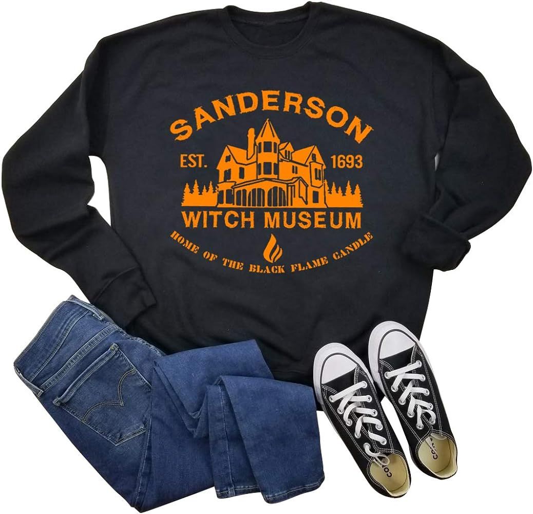 Women's Sanderson Witch Museum Sweatshirt Tops Vintage Witches Graphic Fleece Shirts Sanderson Si... | Amazon (US)