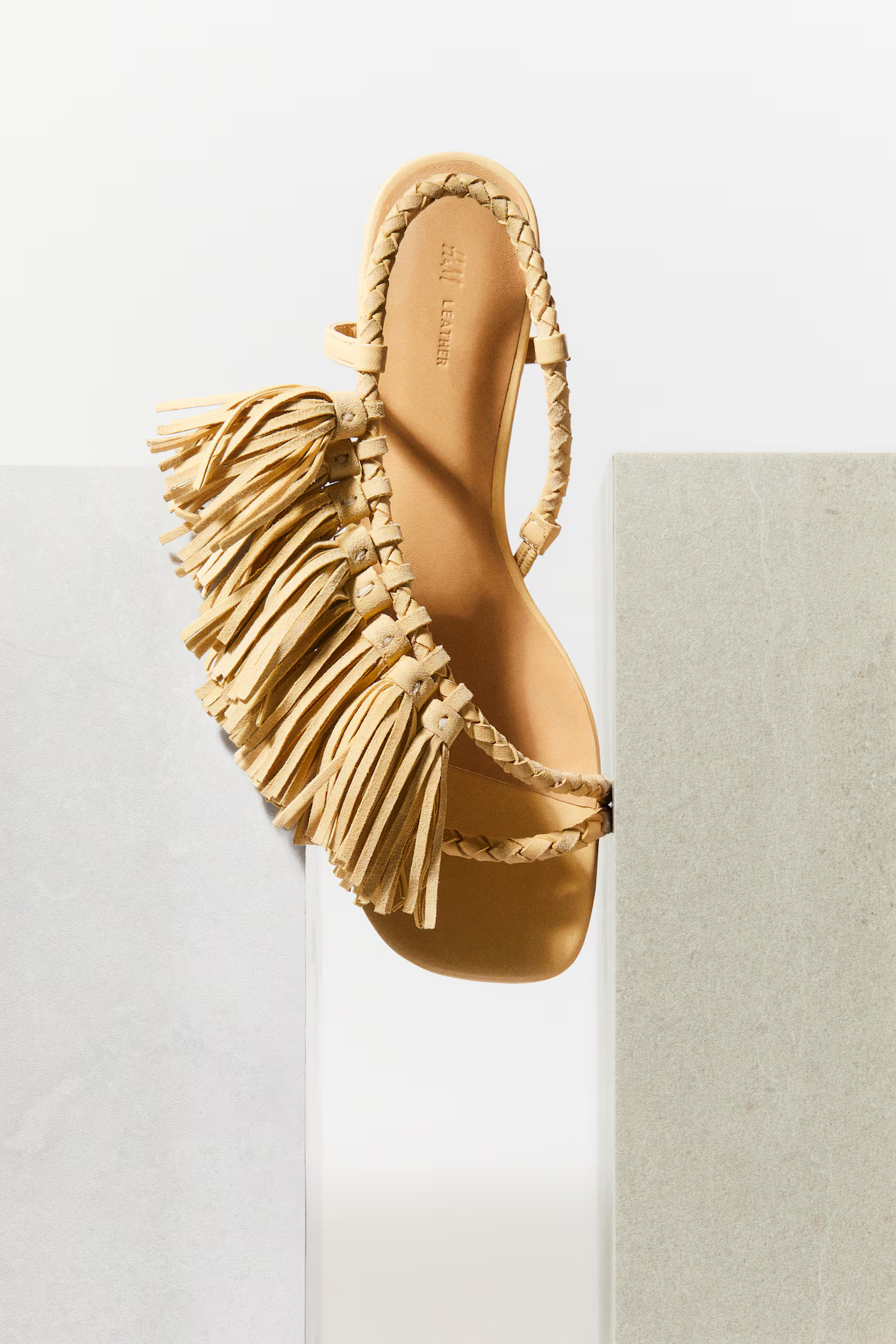 Fringe-Trimmed Heeled Sandals | H&M (US + CA)