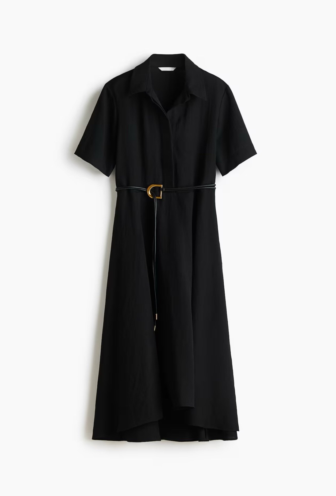 Belted black midi shirt dress 

#LTKSeasonal