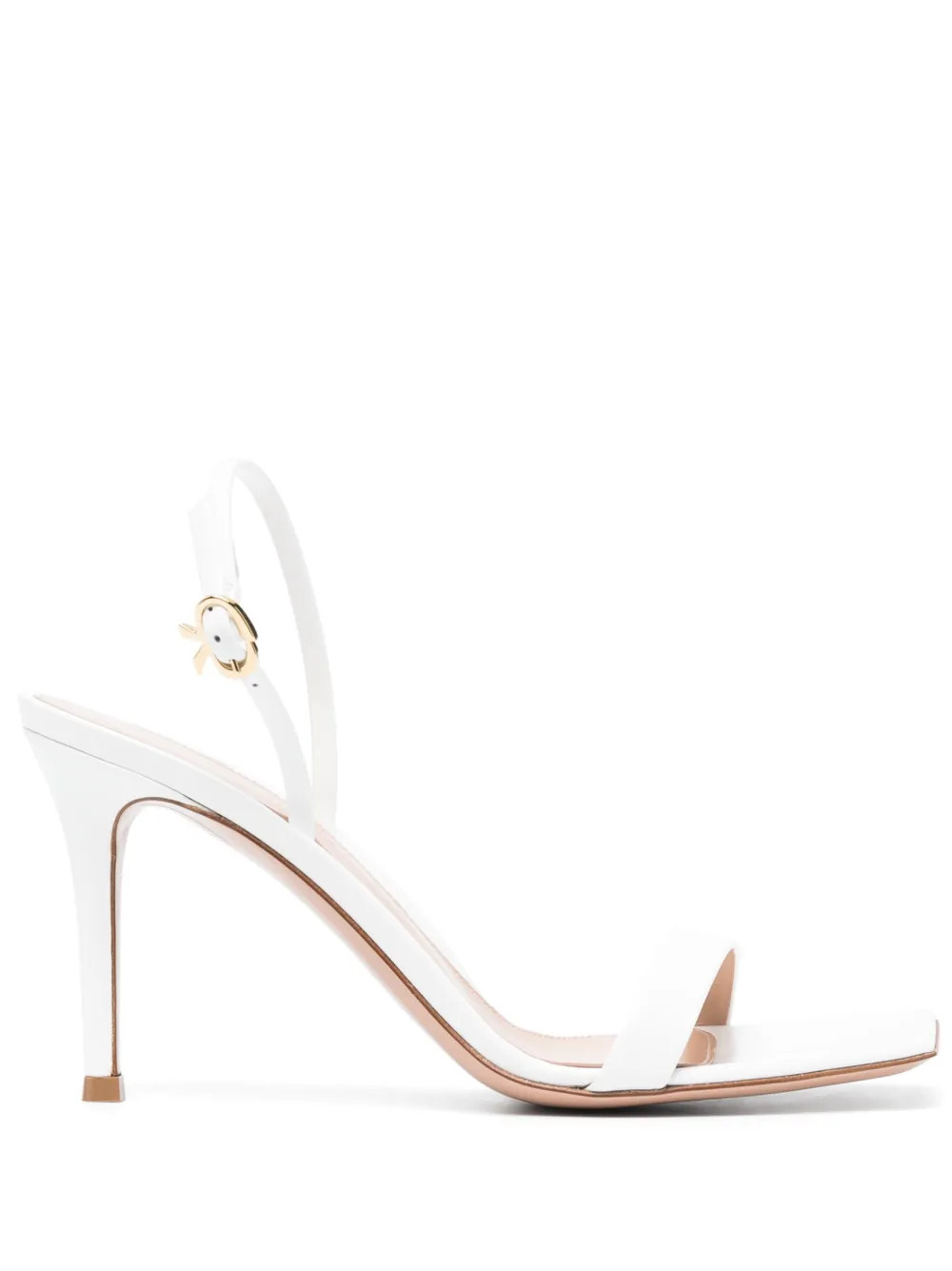Gianvito Rossi Ribbon Stiletto 85mm Leather Sandals | White | FARFETCH PH | Farfetch Global