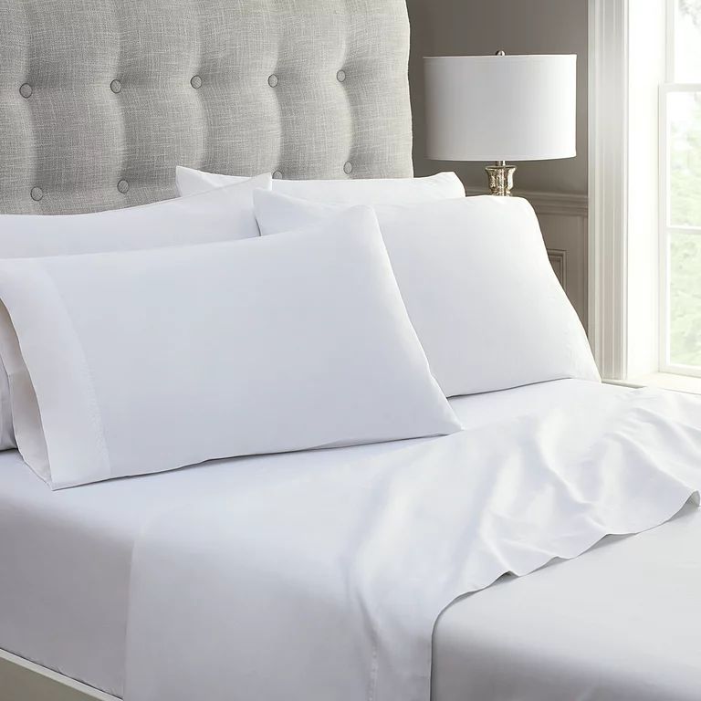 Hotel Style 800 Thread Count Cotton Rich Sateen Bed Sheet Set, King, White, Set of 6 - Walmart.co... | Walmart (US)