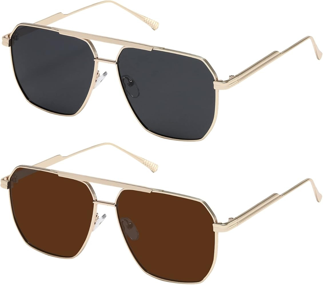 TIANYESY Retro Oversized Square Polarized Sunglasses for Women Men Vintage Shades UV400 Classic L... | Amazon (US)