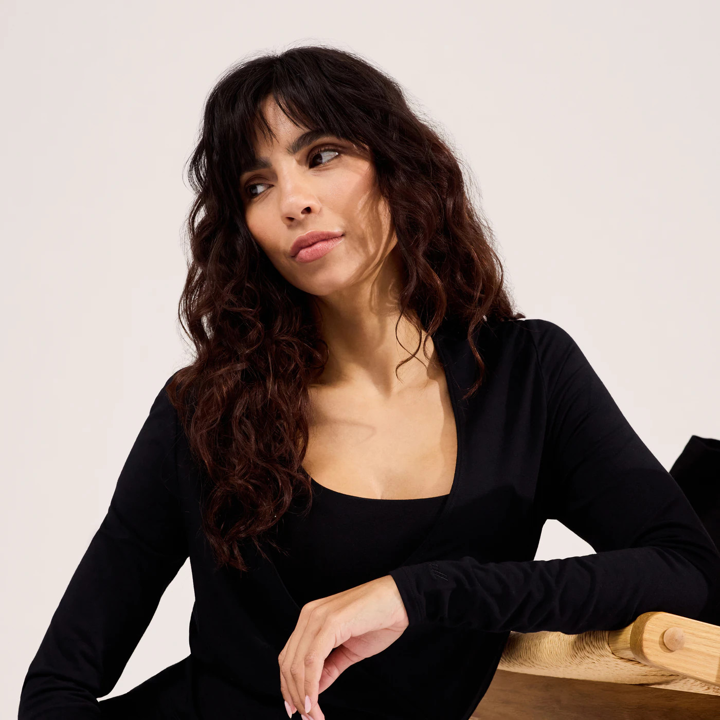 Lightweight Wrap Top | Black | LOVALL