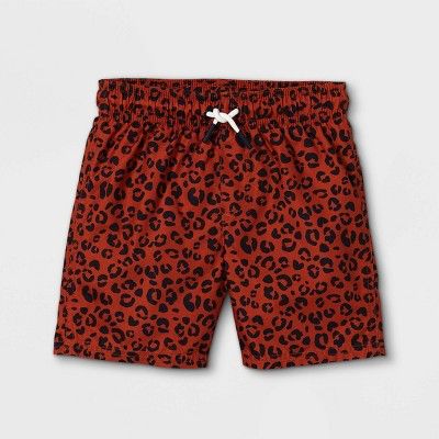 Toddler Boys' Cheetah Print Swim Trunks - Cat & Jack™ Orange | Target