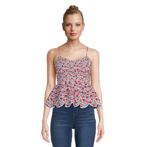 No Boundaries Juniors Smocked Babydoll Top, Sizes XS-XXXL | Walmart (US)