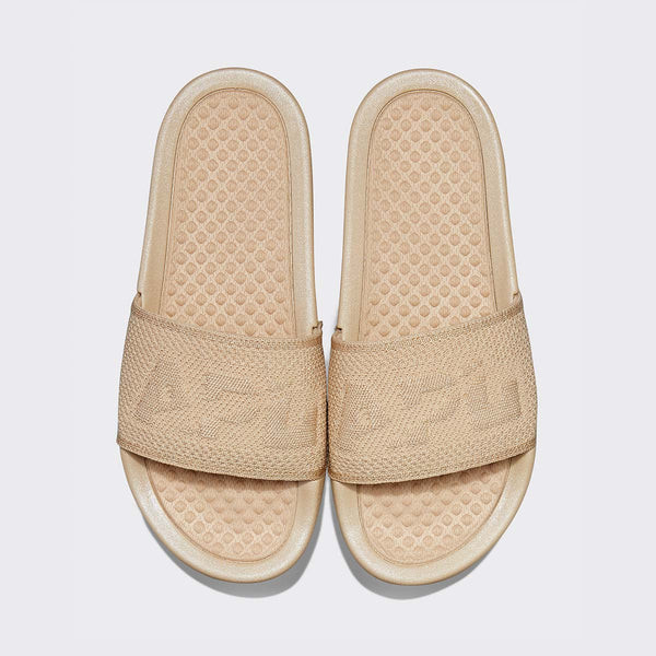 Women's Big Logo TechLoom Slide Metallic Champagne | APL