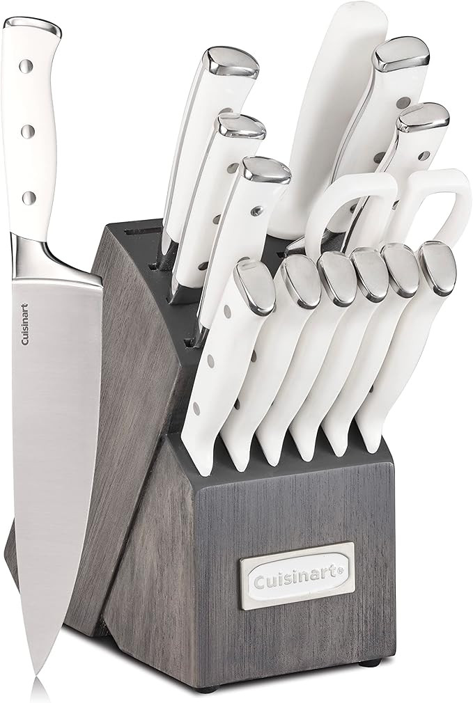 Cuisinart Forged Triple Rivet, 15-Piece Knife Set w/ Block, Superior High-Carbon Stainless Steel ... | Amazon (US)