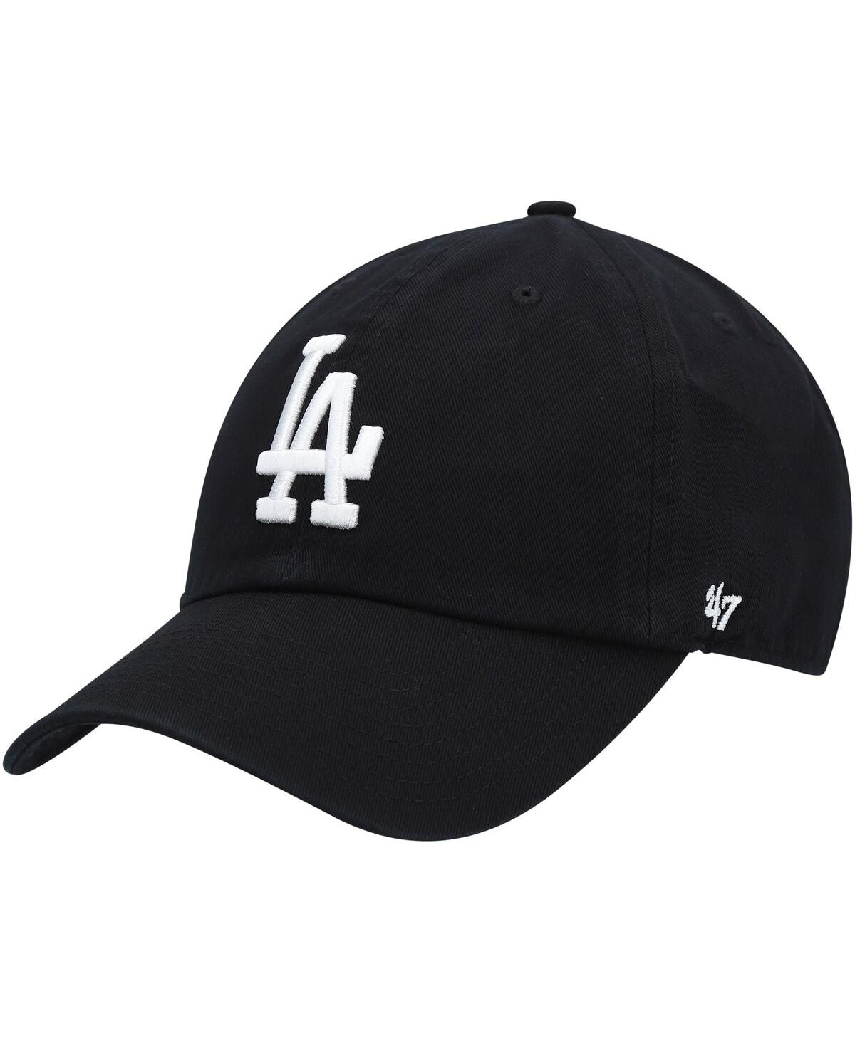 Men's Los Angeles Dodgers Black on Black Logo Clean Up Adjustable Hat | Macys (US)