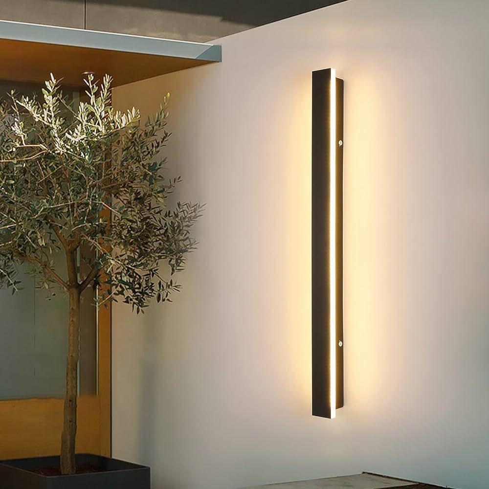 Outdoor Patio Wall Light Fixtures, Modern Long Wall Sconce 360° Three-Dimensional Surrounding Li... | Amazon (US)