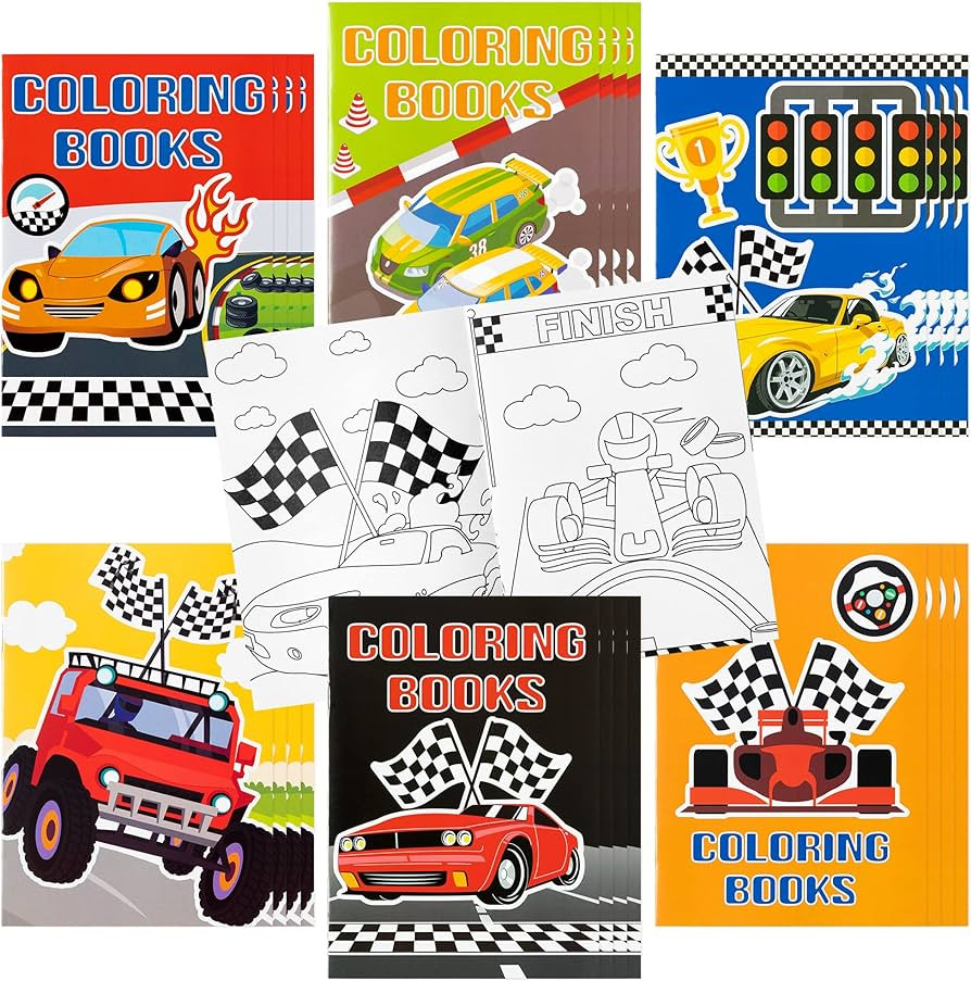 24pcs Race Car Coloring Books Bulk for Kids Party Favors, Racing Small Art Color Book for Goody B... | Amazon (US)