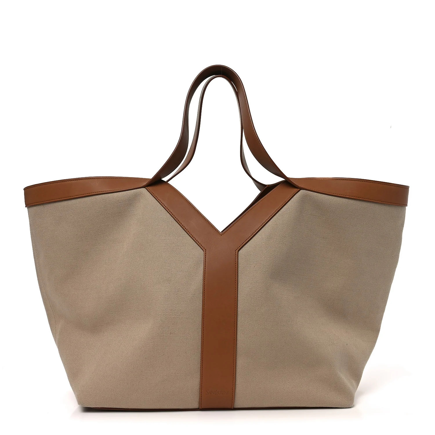 Saint Laurent Canvas Y Tote Beige Brick 1873437 | FASHIONPHILE (US)